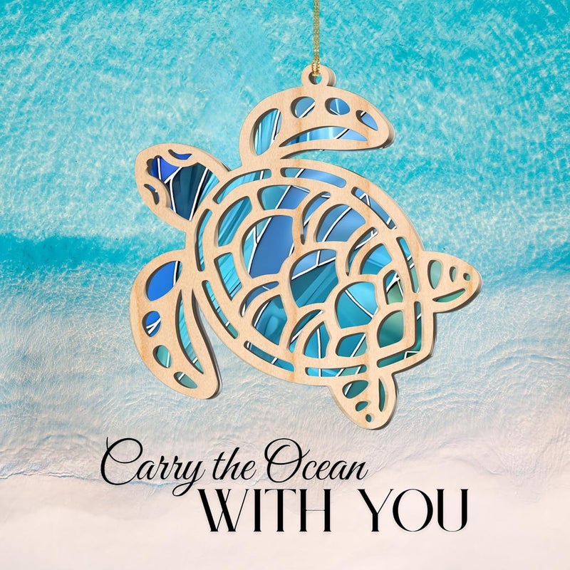 Hutato Sea Turtle Acrylic Suncatcher Ornament with Story Card, Sea Turtle Gifts for Women, Beach Gifts for Women, Beach Christmas Ornaments for Tree, White Elephant Presents for Friendship - Image 5